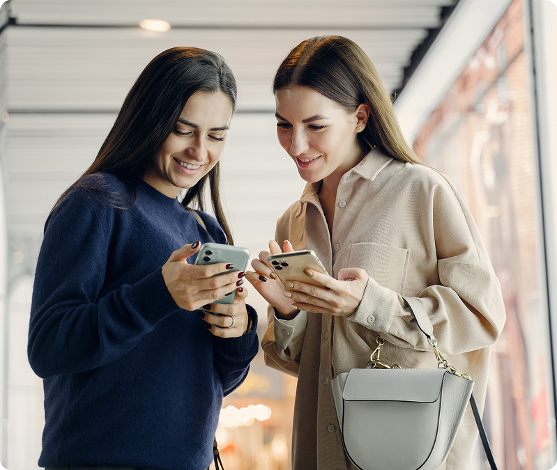 Woman shopping with stablecoins